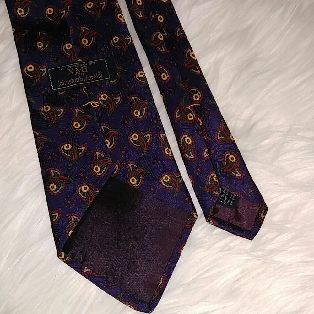 Johnston Murphy Purple Paisley Tie 59